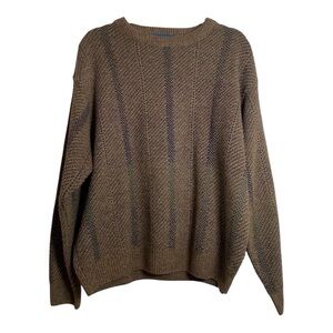 Towncraft Vintage Oversized Grandpa Knit Sweater Cozy Relaxed Fit Size L